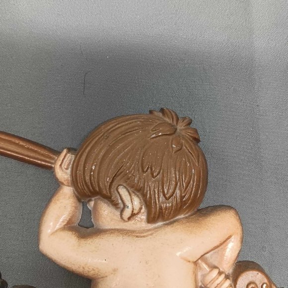 Vintage 1973 Sexton Metal Boy Fishing in Tub Wall Decor - Picture 6 of 9
